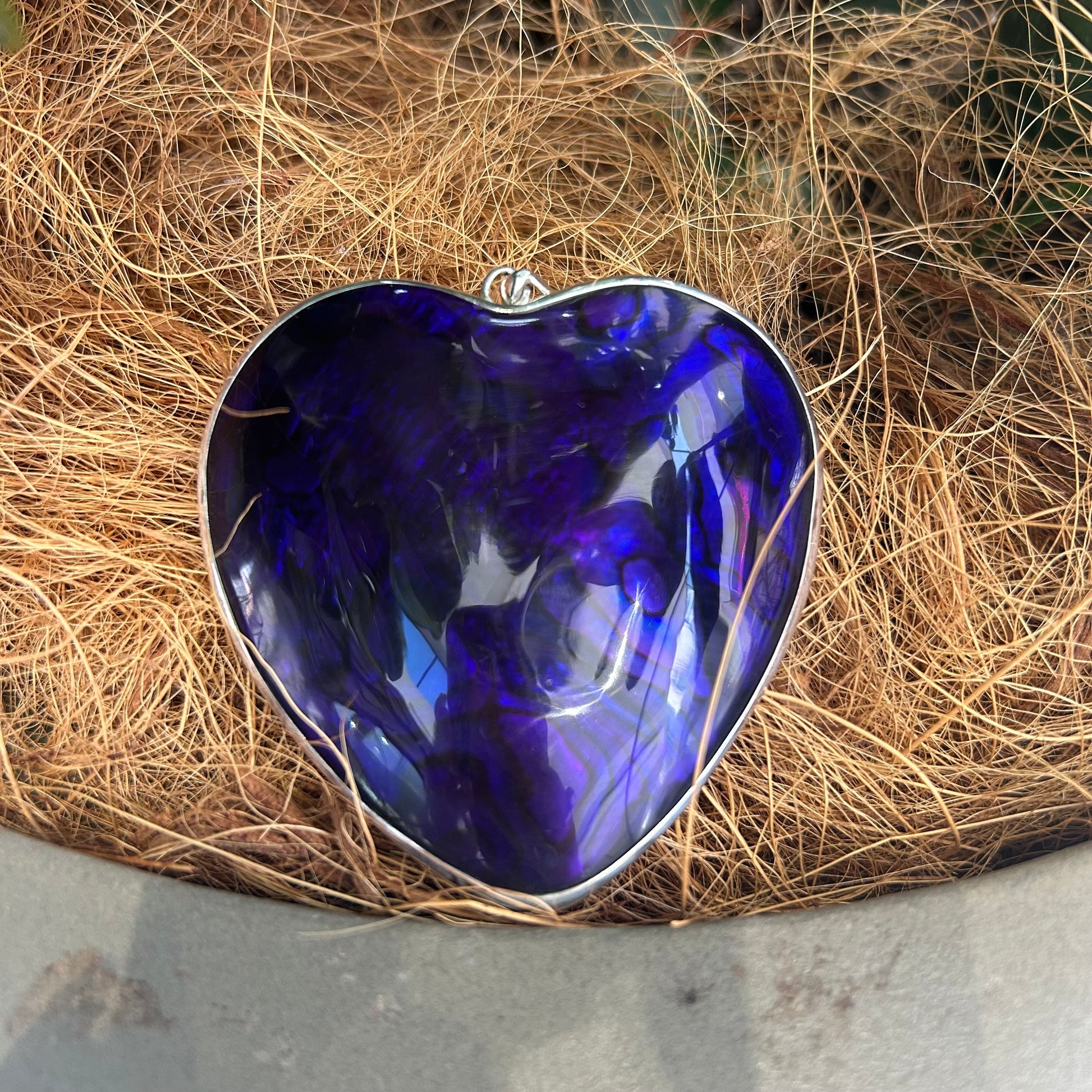Purple Paua Pendant Heart - Rivendell Shop