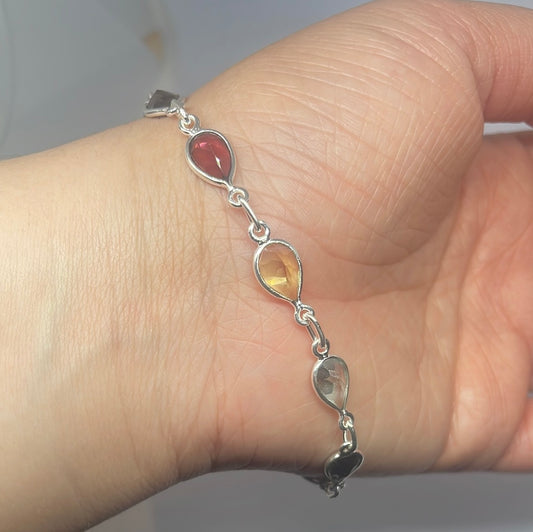 Multi-stone Silver Bracelet - Rivendell Shop
