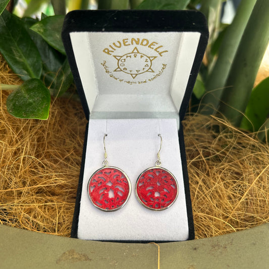 Red Coral Earrings - Rivendell Shop