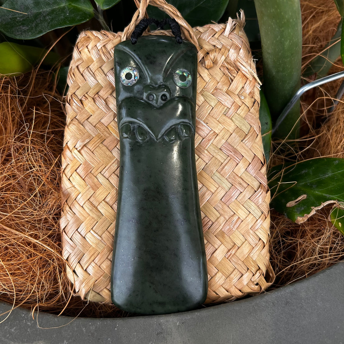 Greenstone Toki with Tiki Carving - Rivendell Shop