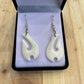 Handcarved Bone Fish Hook Earrings - Hei Matau - Rivendell Shop