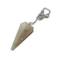 Peach Moon Stone 6 Facet Pendulum - Rivendell Shop