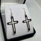 Drop Earrings Silver - Open Cross - Rivendell Shop