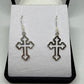 Cross Drop Earrings in 925 Sterling Silver by- Open Cross - Rivendell Shop