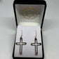 Drop Earrings Silver - Open Cross - Rivendell Shop