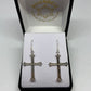 Embossed Silver Cross Earrings - Rivendell Shop