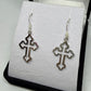 Cross Drop Earrings in 925 Sterling Silver by- Open Cross - Rivendell Shop