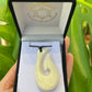 Handcarved Bone Fish Hook Pendant - Hei Matau - Rivendell Shop