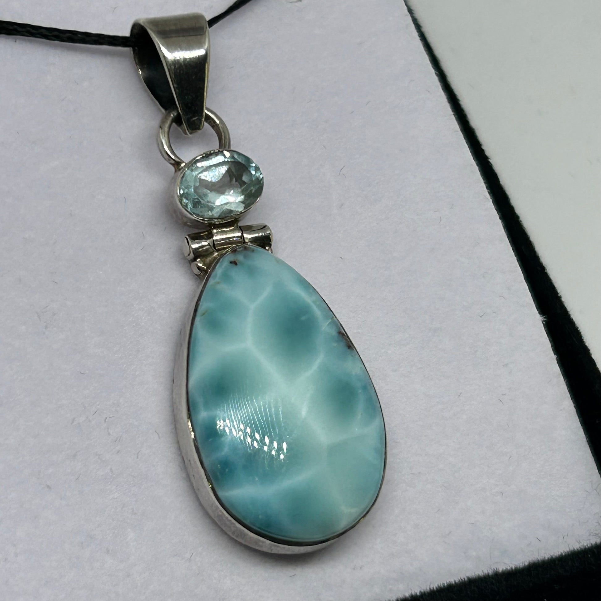 Larimar and Topaz Pendant - Rivendell Shop