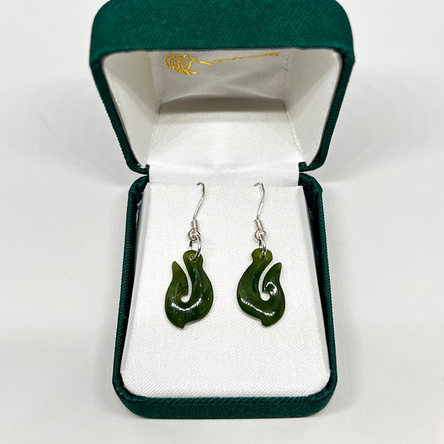 Greenstone Earrings - Hei Matau (hook)