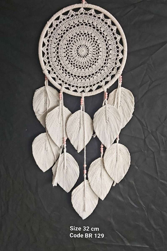 Dreamcatcher White Crochet 32cm - Rivendell Shop