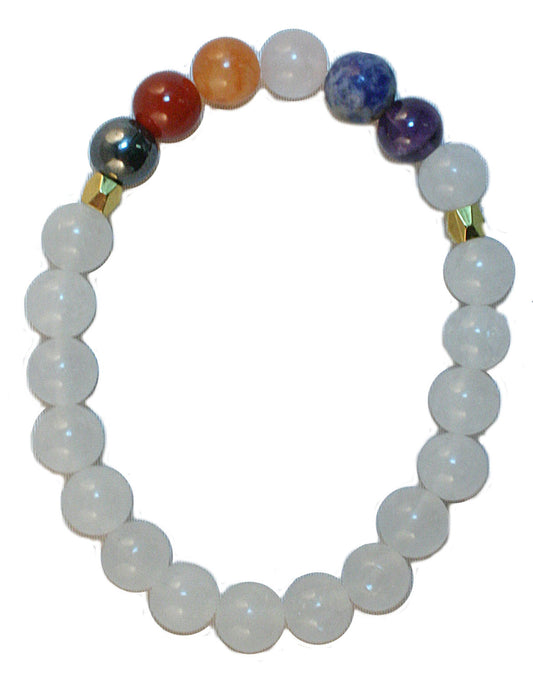 Chakra Healing Crystal Bracelet - Clear Quartz - Rivendell Shop