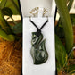 Greenstone Manaia Pendant - Paua Eyes - Rivendell Shop