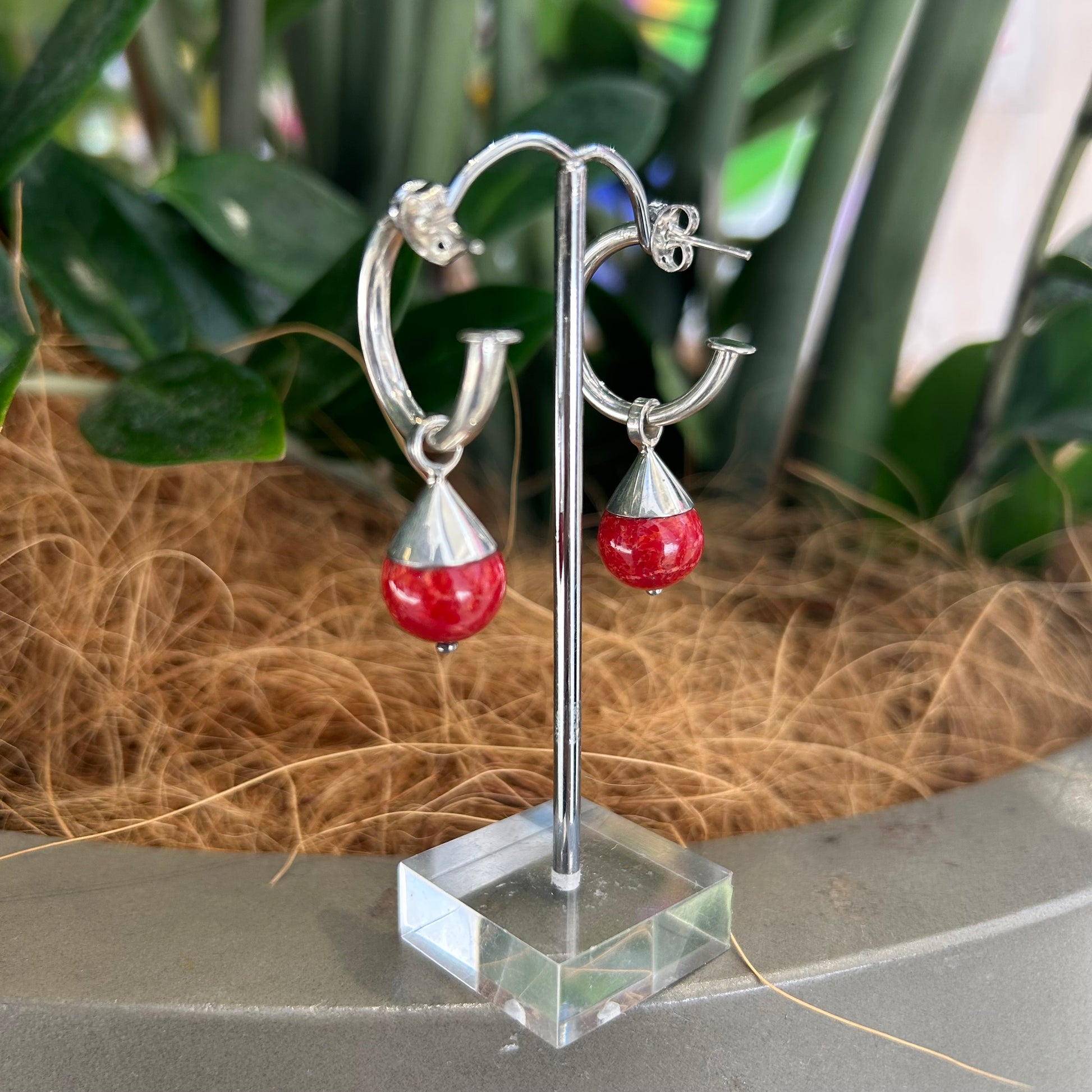 Red Coral Earrings - Rivendell Shop