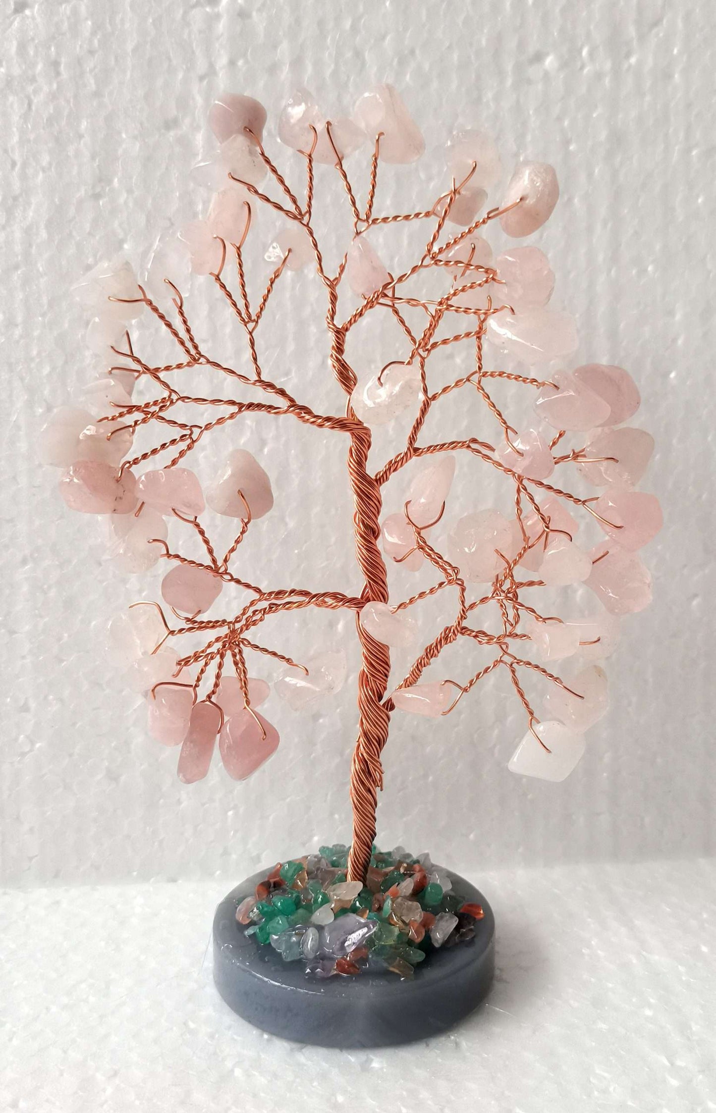 Rose Quartz Tree on Agate Base