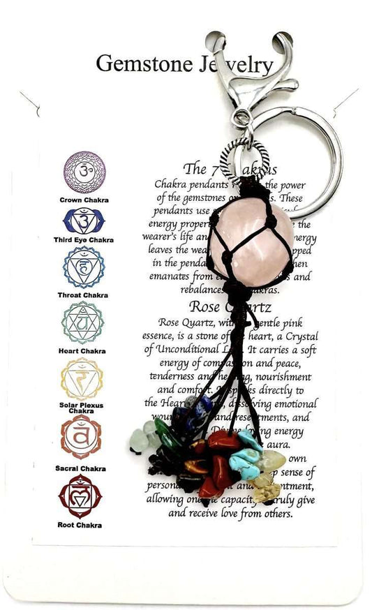 Chakra Keyring Rose Quartz - Rivendell Shop