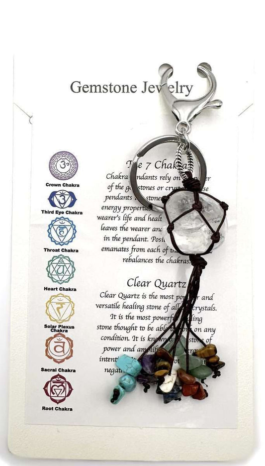 Chakra Keyring Clear Quartz - Rivendell Shop