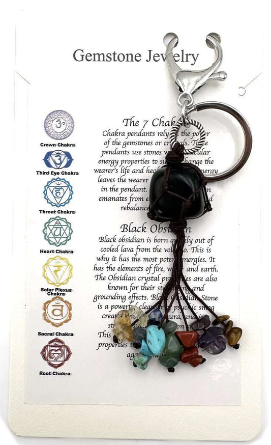 Chakra Keyring Obsidian - Rivendell Shop