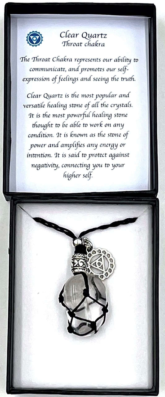 Braided Stone Necklace - Clear Quartz