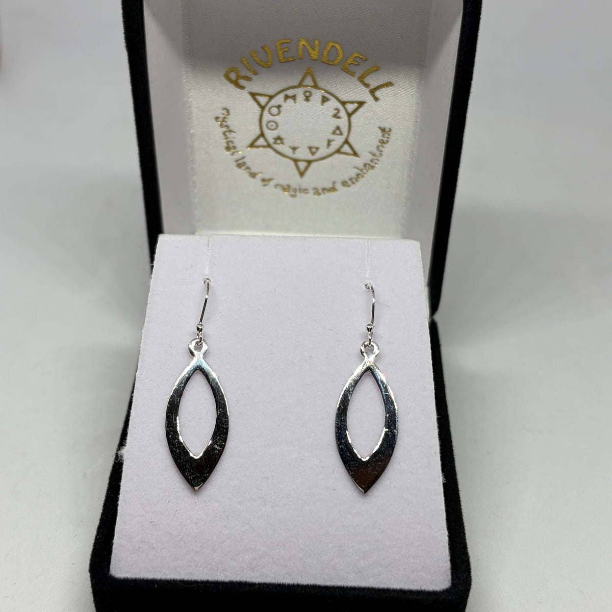 Open Marquise Silver Earrings - Rivendell Shop