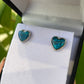 Paua Stud Earrings - Heart - Rivendell Shop