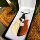 Hei Matau (Fish Hook) Bone Pendant + Wood - Rivendell Shop