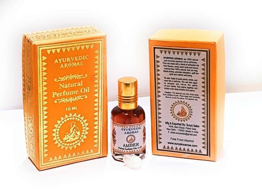 Ayurvedic Aromas Natural Perfume Oil 10ml - Amber - Rivendell Shop