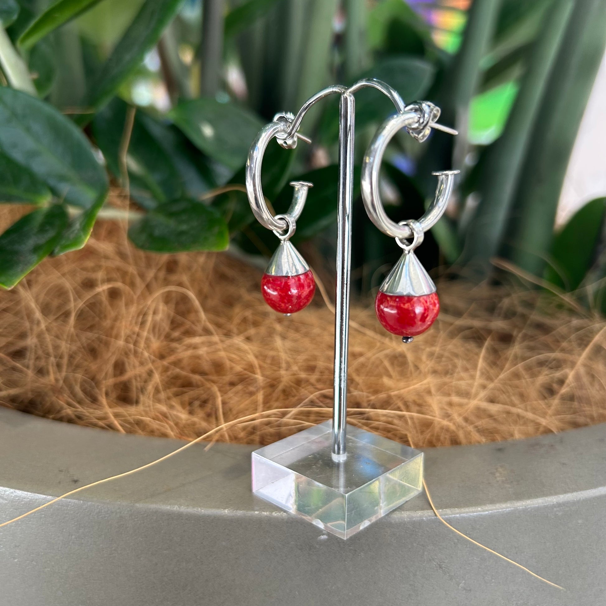 Red Coral Earrings - Rivendell Shop
