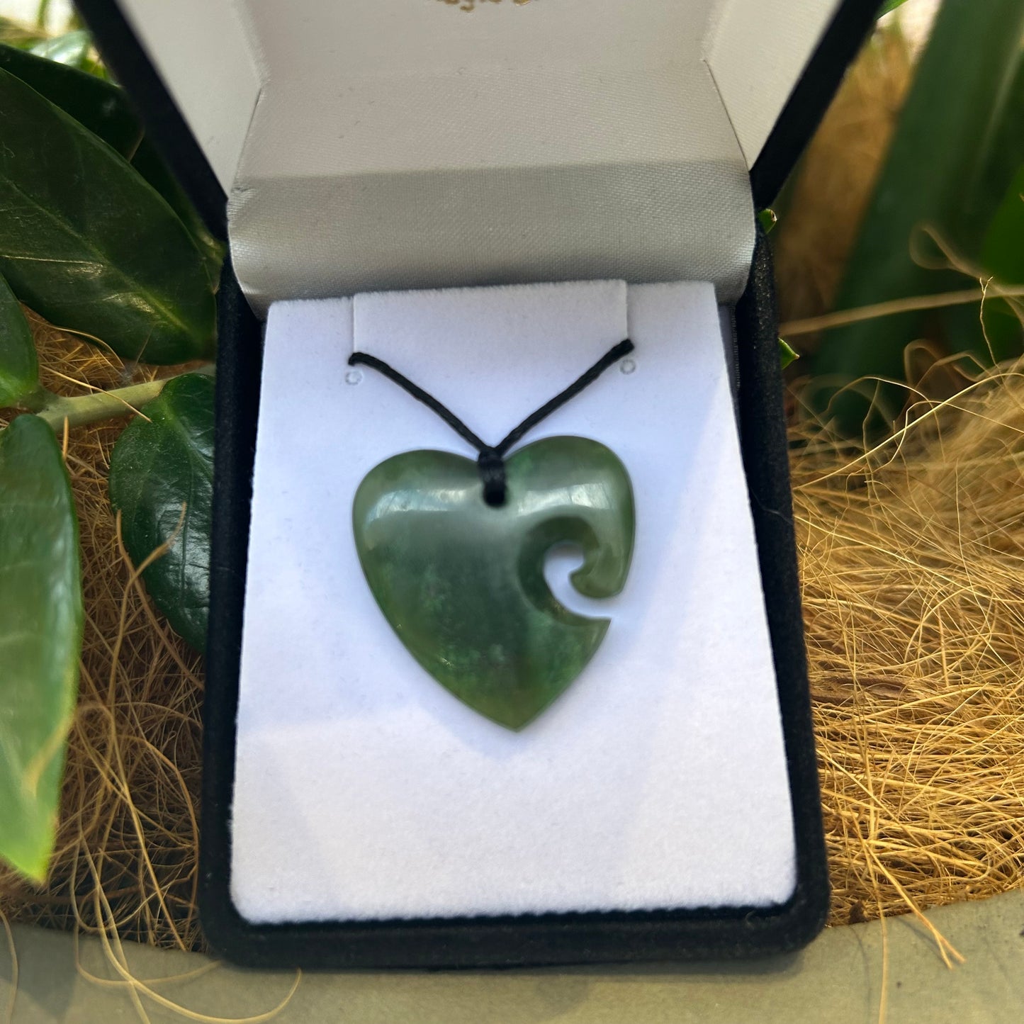Greenstone Heart Pendant with Koru indentation
