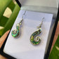 Paua Earrings - Hei Matau (Fish Hook) - Rivendell Shop