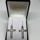 Drop Earrings Silver - Open Cross - Rivendell Shop