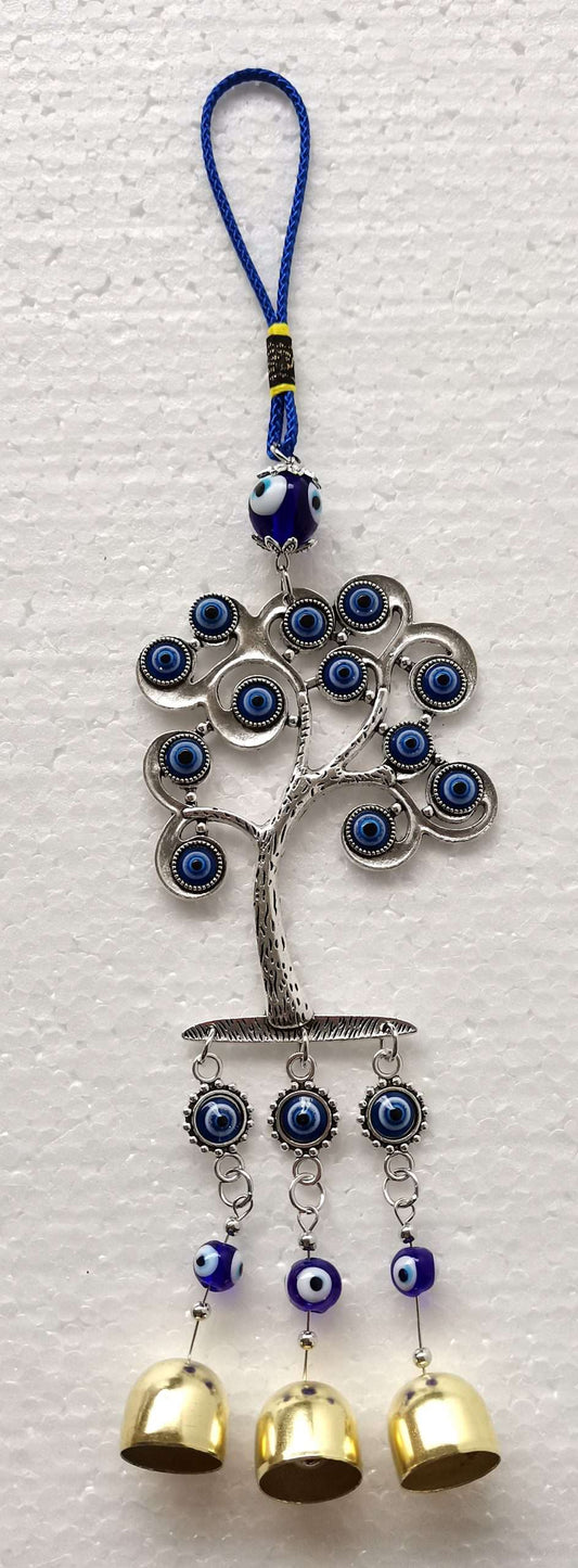 Tree of Life Hanging Ornament with Evil Eye and Bells