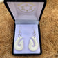 Handcarved Bone Fish Hook Earrings - Hei Matau - Rivendell Shop