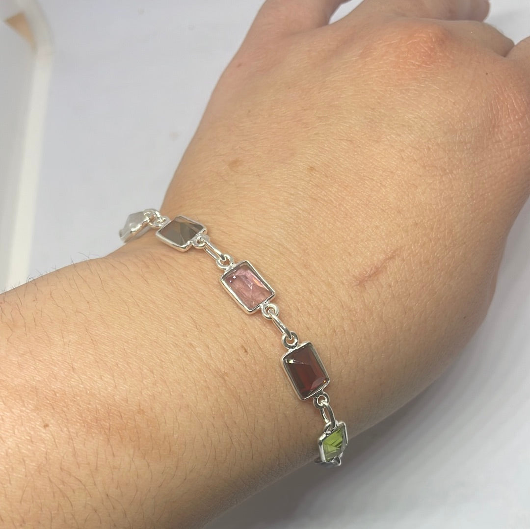 Multi-stone Silver Bracelet - Rivendell Shop