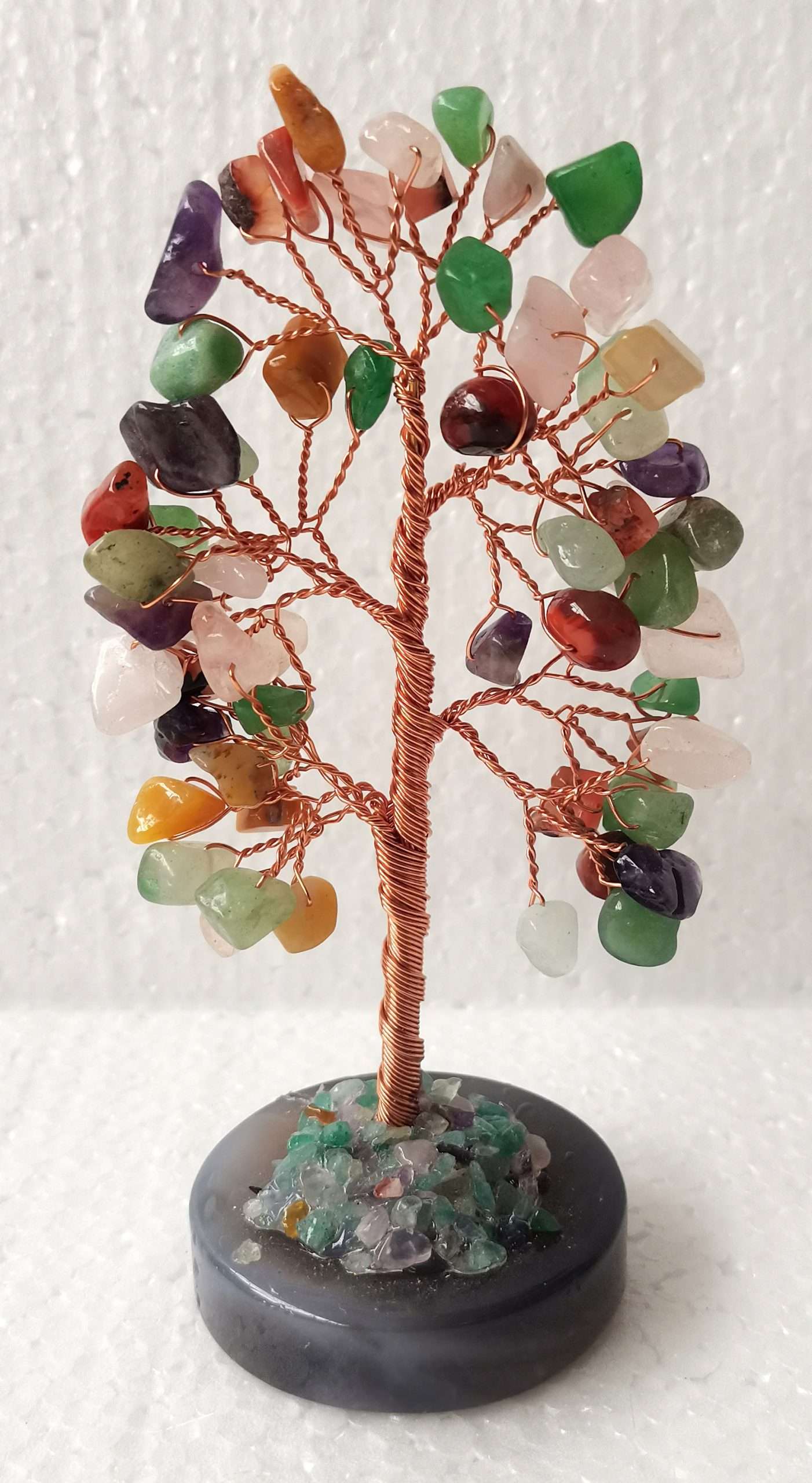 Mixed Gemstone Tree on Agate Base - Rivendell Shop
