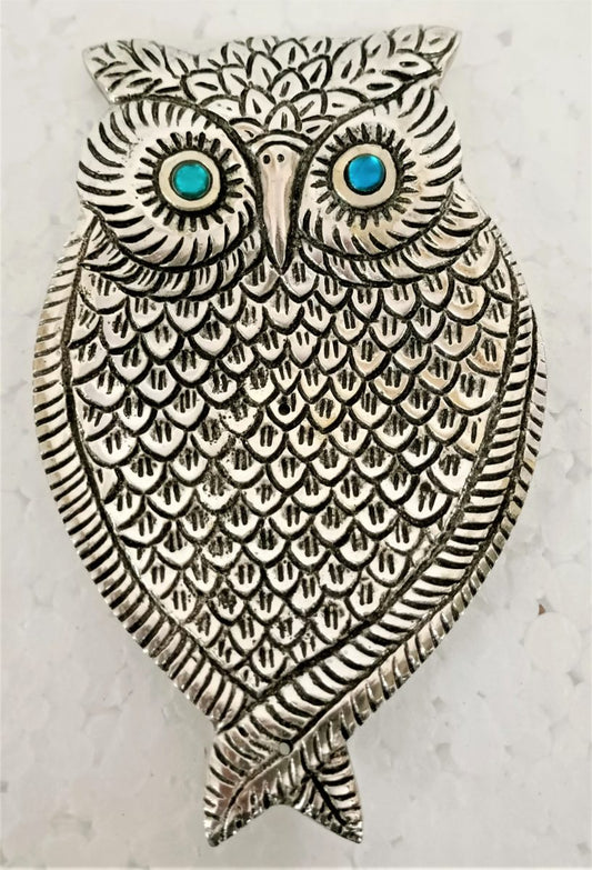 White Metal OWL Incense Holder - Rivendell Shop