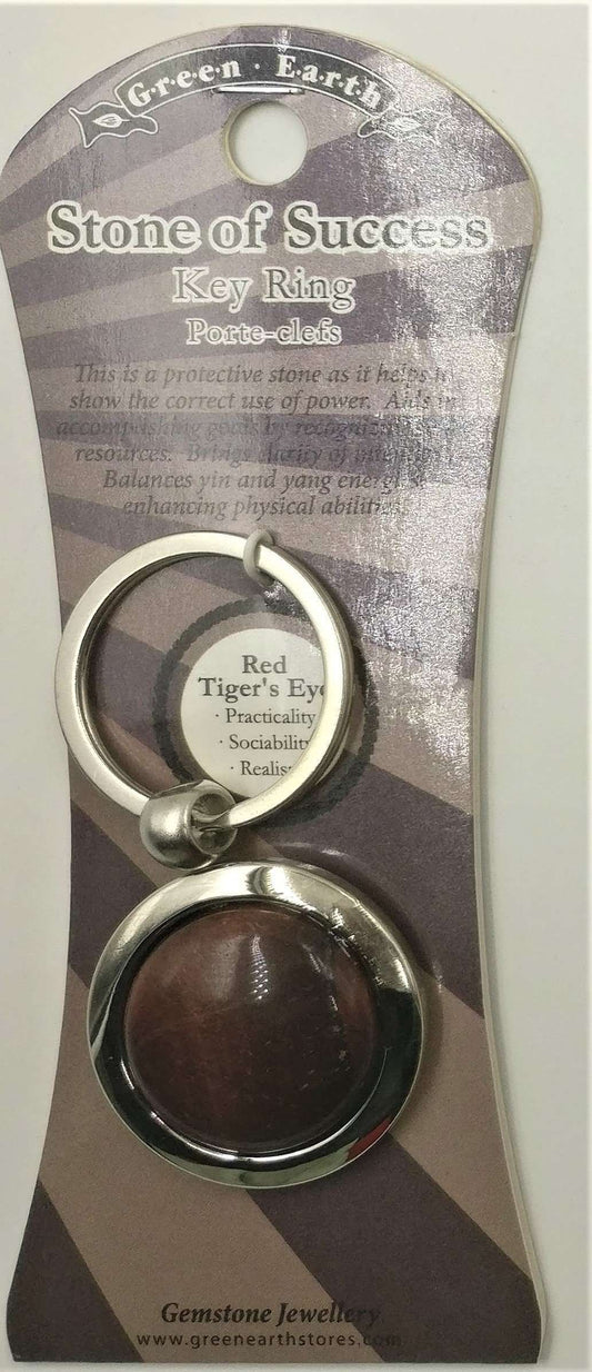Red tigers eye key chain - Rivendell Shop