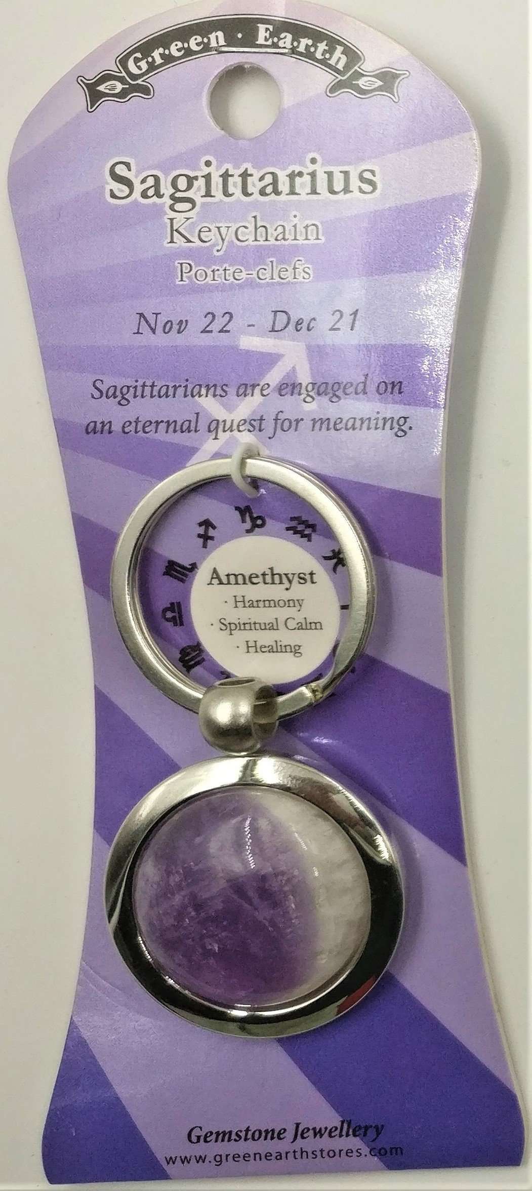 Amethyst zodiac keychain - Rivendell Shop