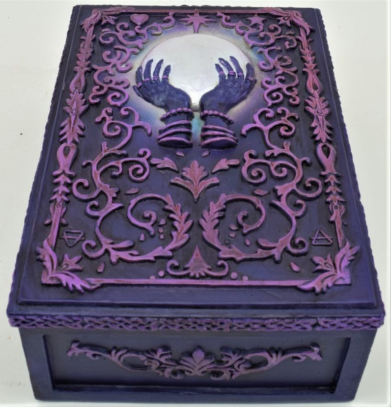 Purple Orb in Hands Trinket box - Rivendell Shop