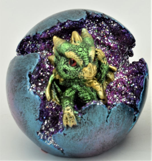 Green Baby Dragon in crystal ball - Rivendell Shop