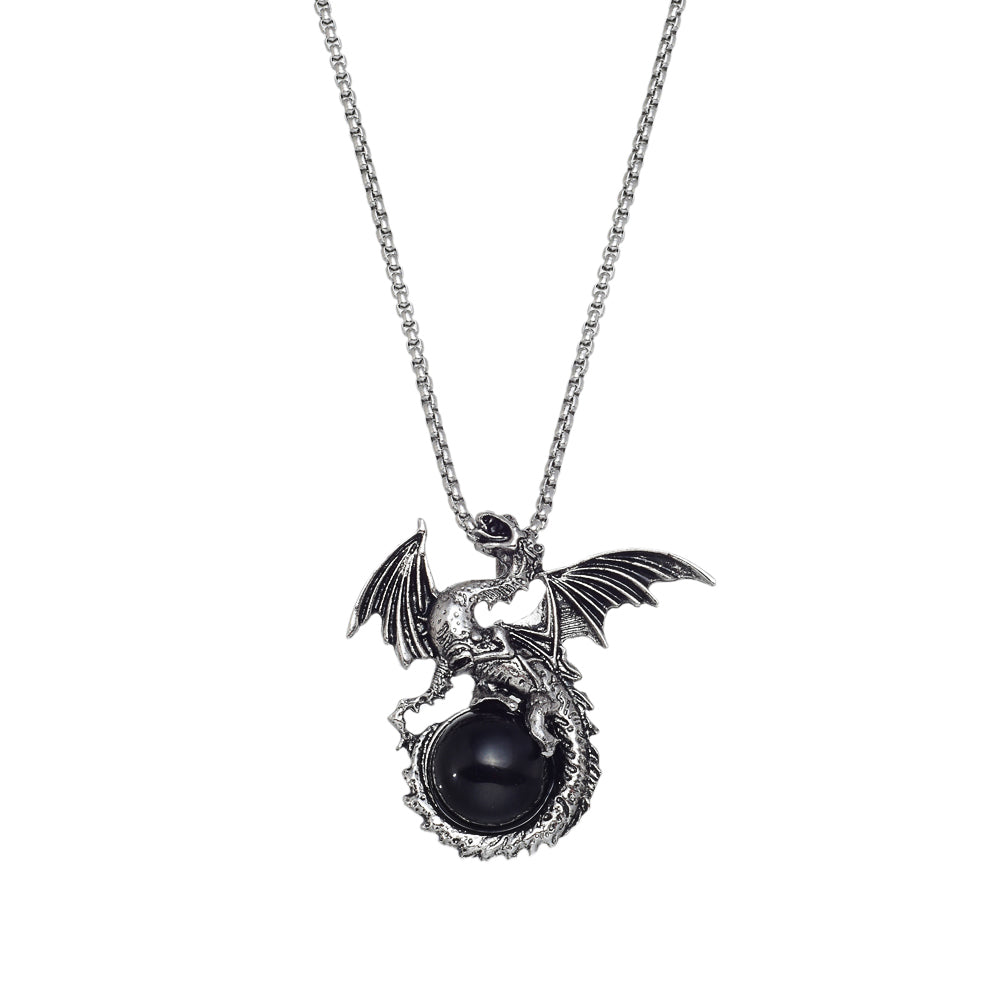 Dragon Pendant with Black Obsidian Ball - Rivendell Shop