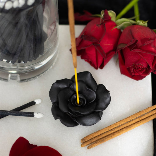 Black Rose Incense Holder - Rivendell Shop