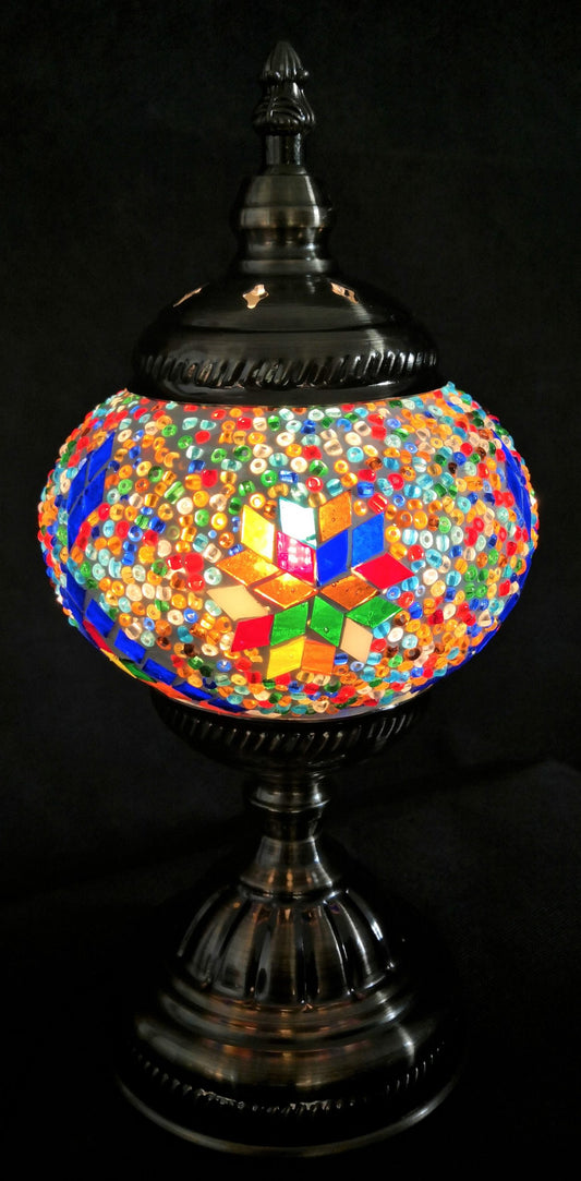 Multi Color Round Turkish Mosaic Lamp - Rivendell Shop