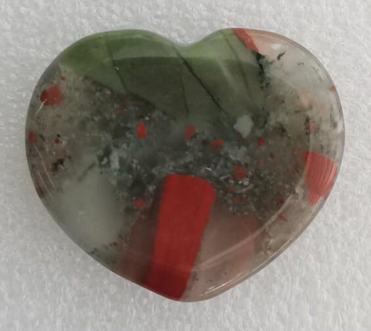 Bloodstone Worry Stone - Heart - Rivendell Shop