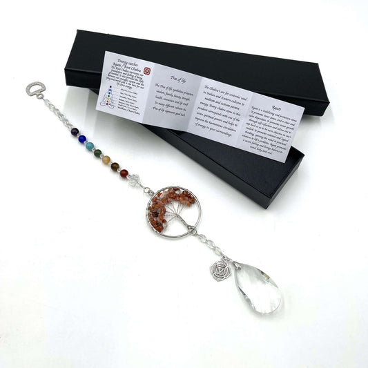 Tree of Life Suncatcher Root Chakra Agate - Rivendell Shop
