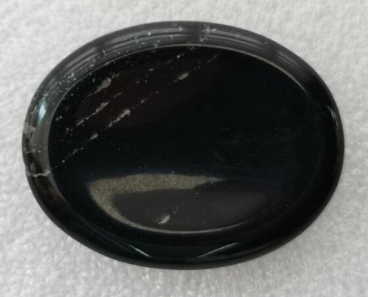 Black Obsidian Worry Stone - Oval - Rivendell Shop