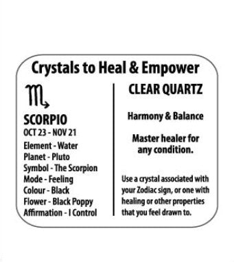 Clear quartz zodiac pendant - Rivendell Shop