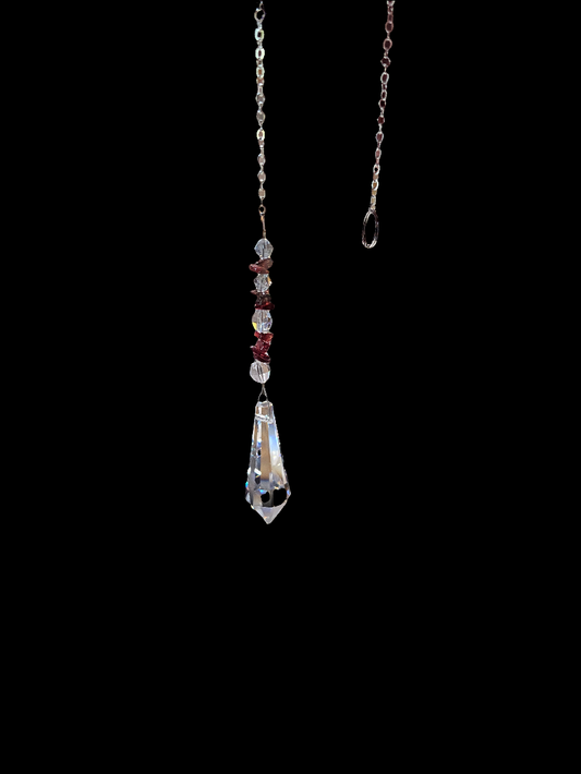 Clarus Crystal Hanging Pendulum - Garnet