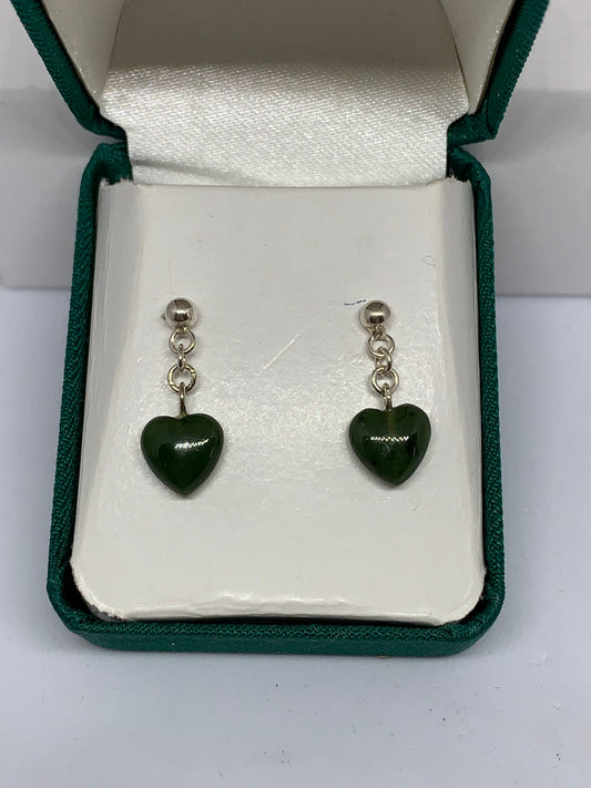 Heart Greenstone Earrings - Rivendell Shop