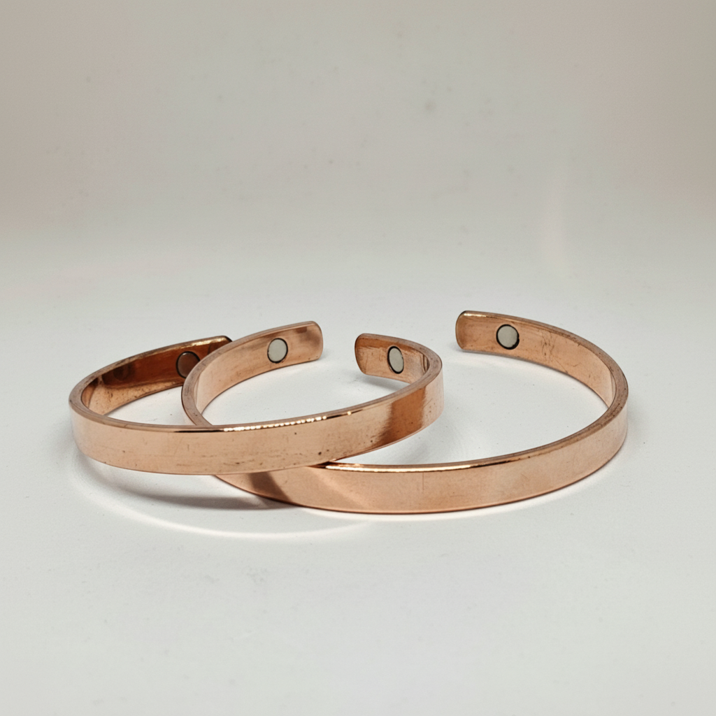 Rivendell Shop handmade pure copper magnetic bracelet, 1cm wide, adjustable size, with magnets on each end.